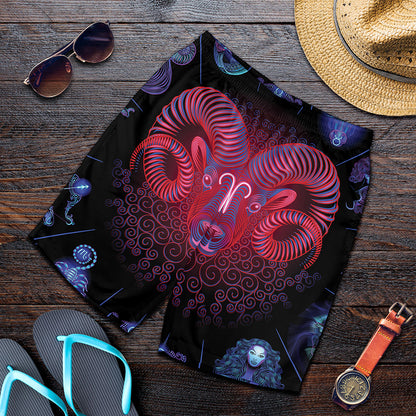 Aries And Astrological Signs Print Men's Shorts