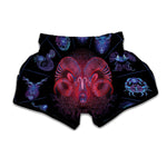 Aries And Astrological Signs Print Muay Thai Boxing Shorts