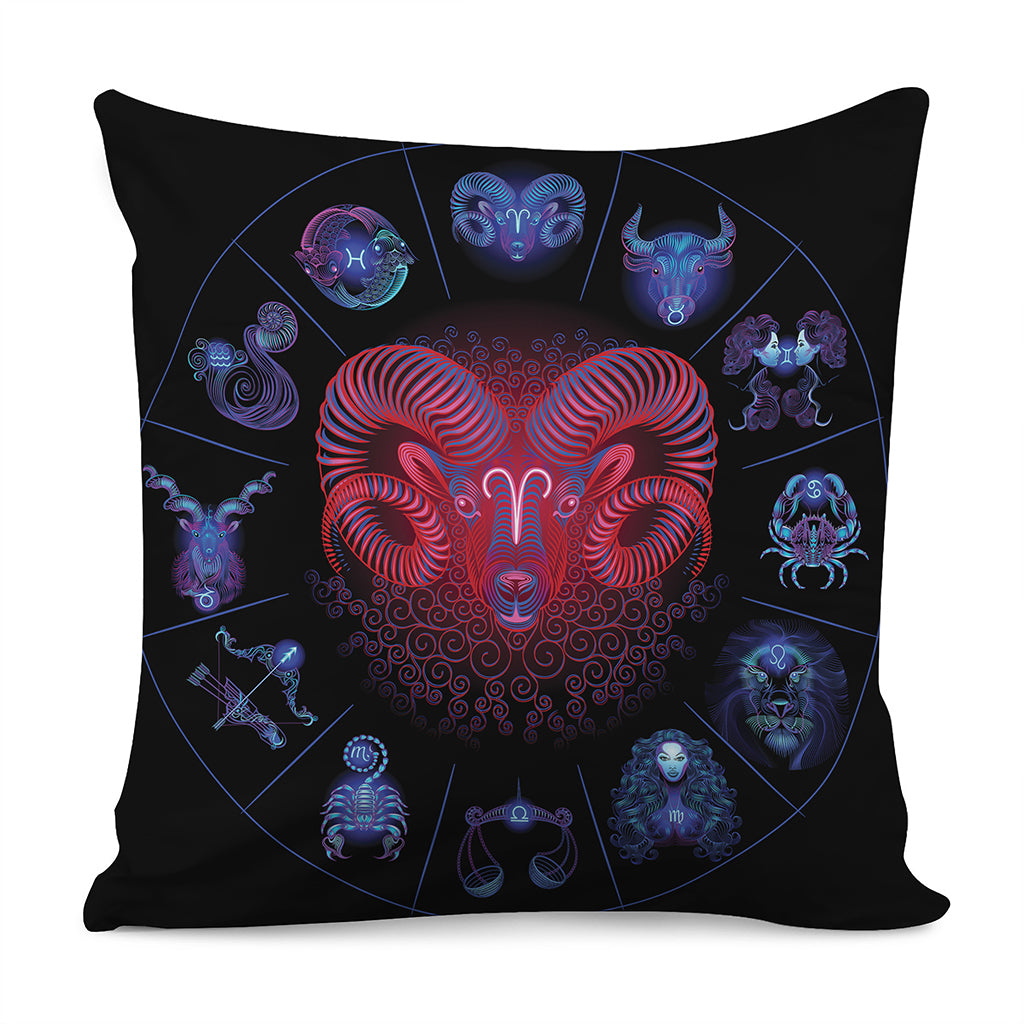 Aries And Astrological Signs Print Pillow Cover