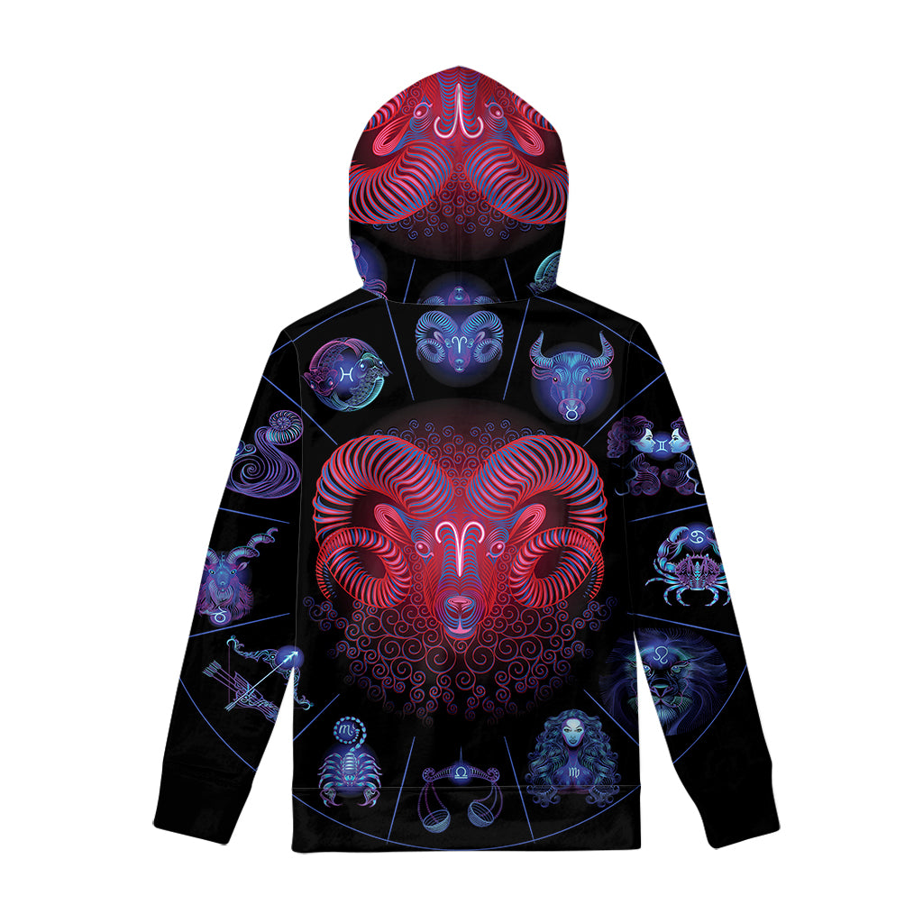 Aries And Astrological Signs Print Pullover Hoodie