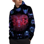 Aries And Astrological Signs Print Pullover Hoodie