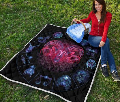 Aries And Astrological Signs Print Quilt