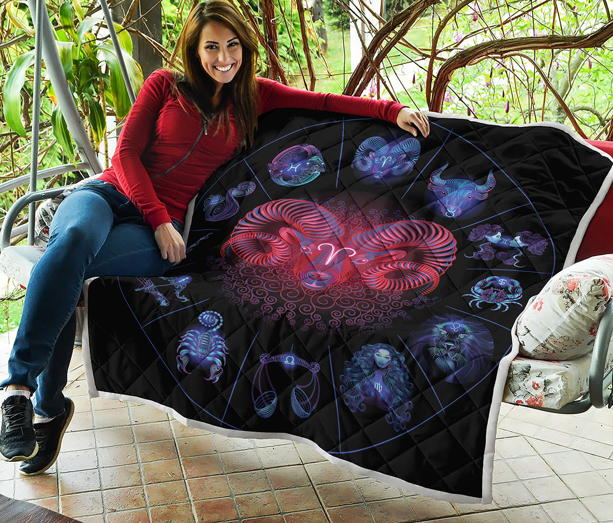 Aries And Astrological Signs Print Quilt