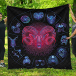 Aries And Astrological Signs Print Quilt