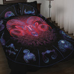 Aries And Astrological Signs Print Quilt Bed Set