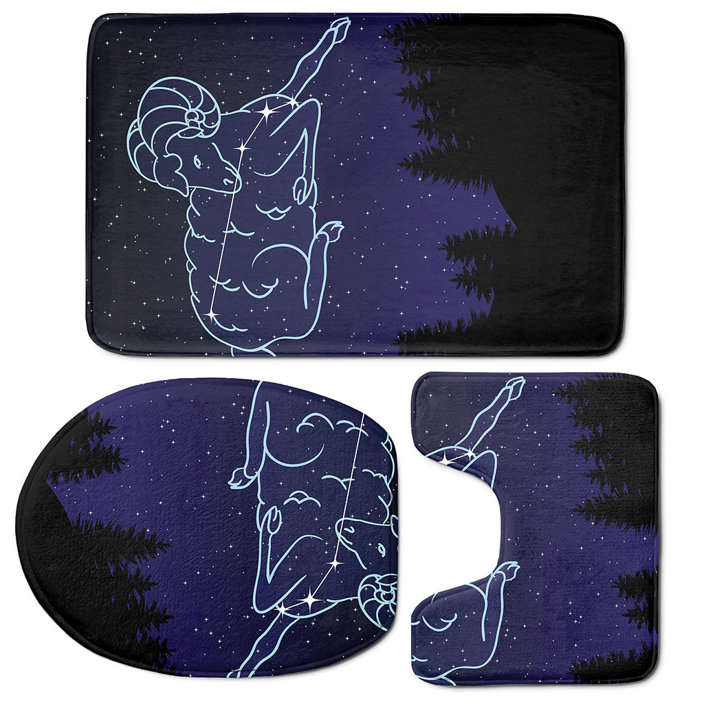 Aries Constellation Print 3 Piece Bath Mat Set