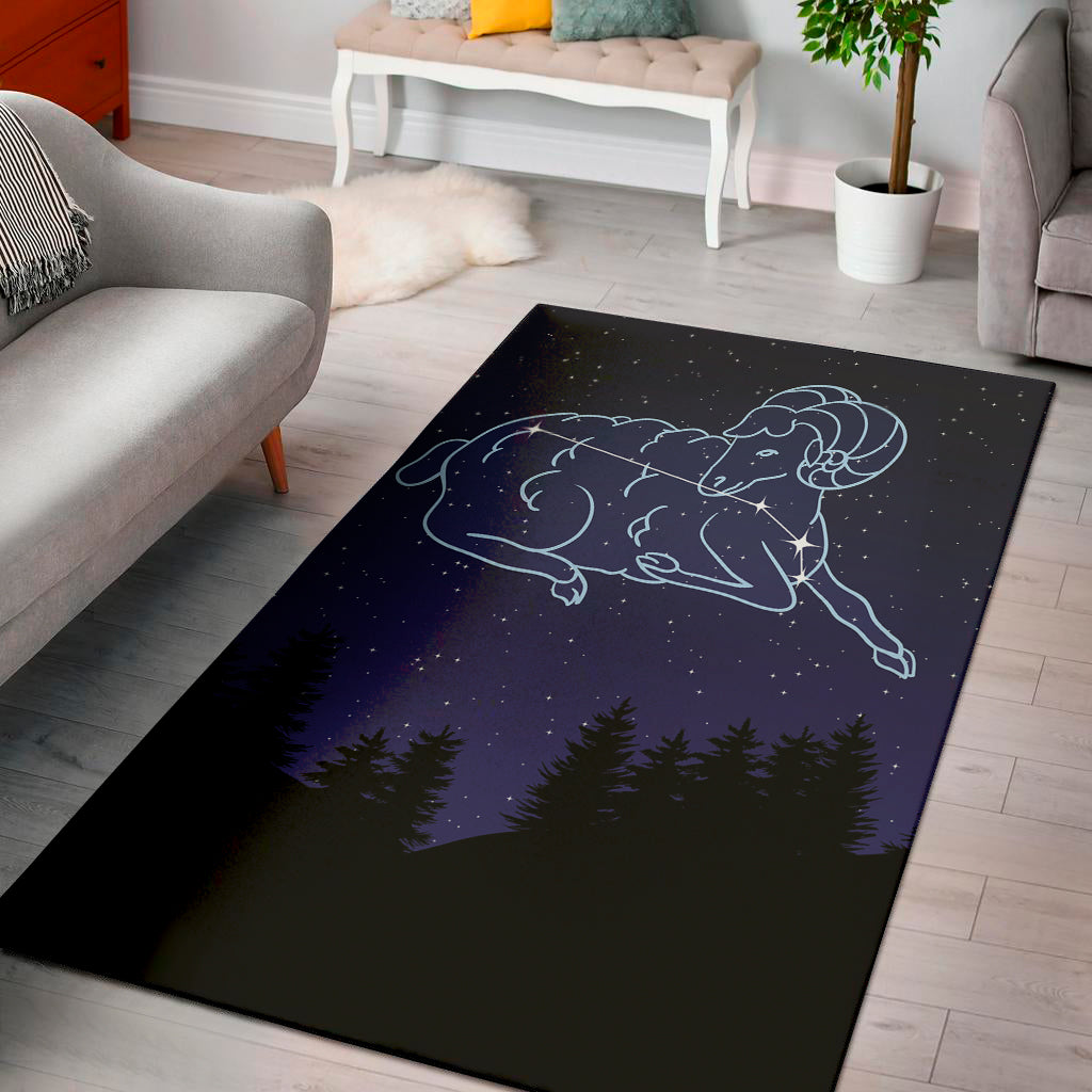 Aries Constellation Print Area Rug