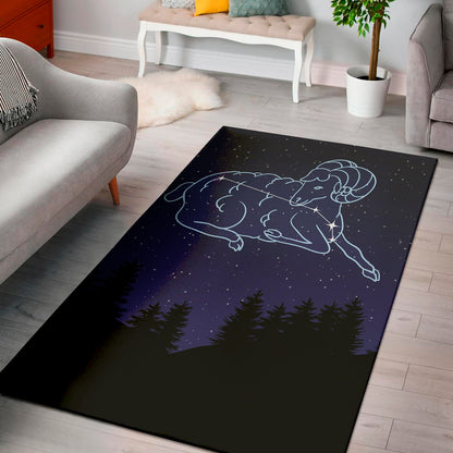 Aries Constellation Print Area Rug
