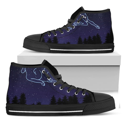 Aries Constellation Print Black High Top Shoes