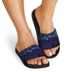 Aries Constellation Print Black Slide Sandals