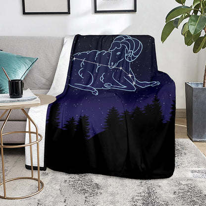 Aries Constellation Print Blanket