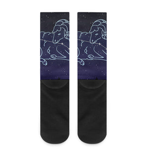 Aries Constellation Print Crew Socks