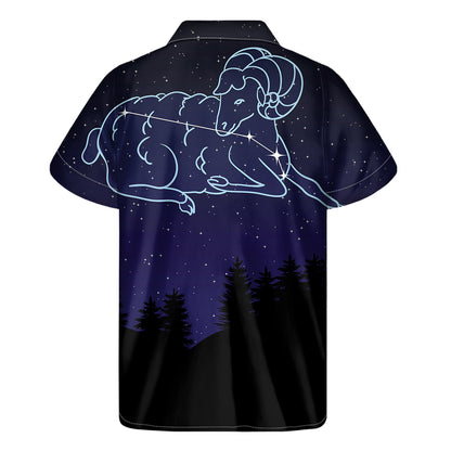 Aries Constellation Print Men's Short Sleeve Shirt