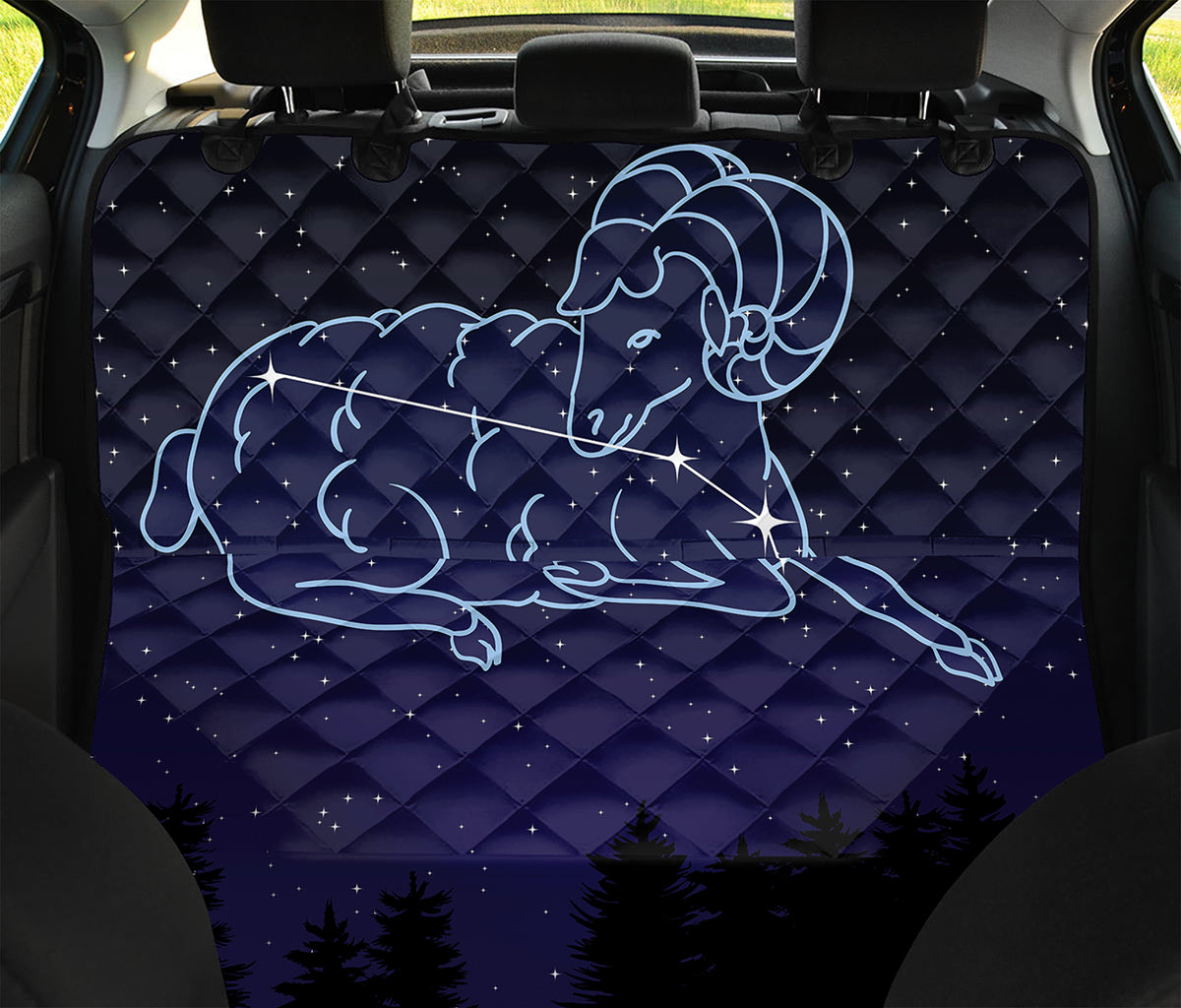 Aries Constellation Print Pet Car Back Seat Cover