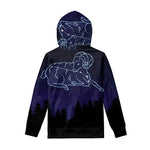 Aries Constellation Print Pullover Hoodie