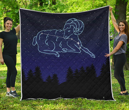 Aries Constellation Print Quilt
