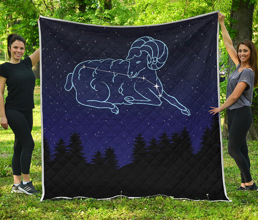 Aries Constellation Print Quilt