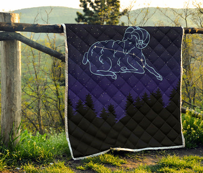 Aries Constellation Print Quilt