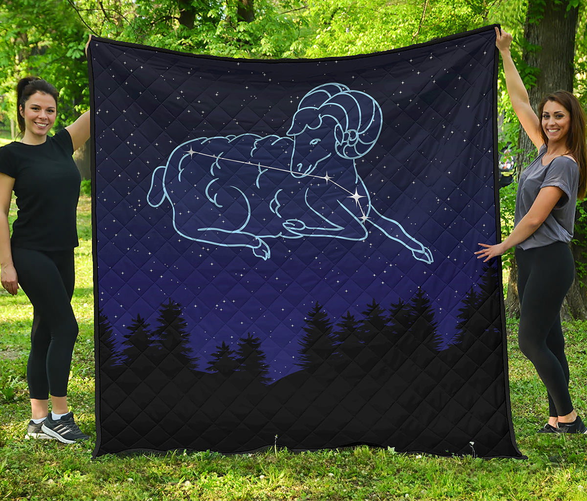 Aries Constellation Print Quilt