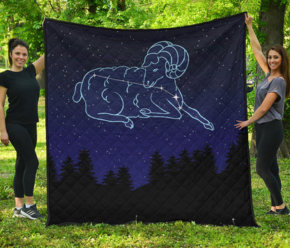 Aries Constellation Print Quilt