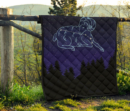 Aries Constellation Print Quilt