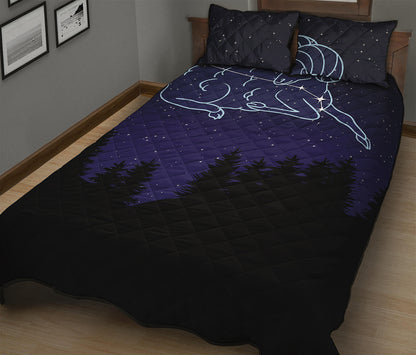 Aries Constellation Print Quilt Bed Set