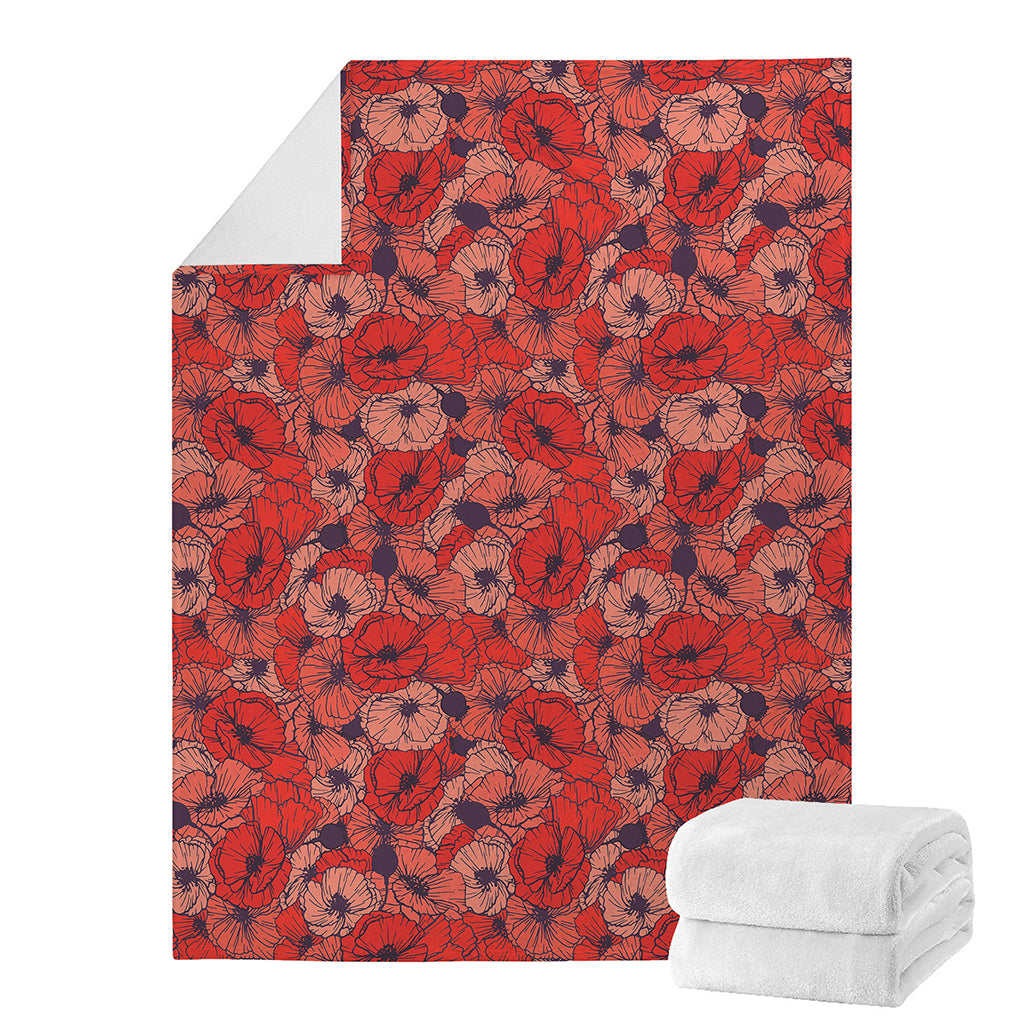 Armistice Day Poppy Pattern Print Blanket