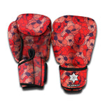 Armistice Day Poppy Pattern Print Boxing Gloves