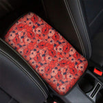 Armistice Day Poppy Pattern Print Car Center Console Cover