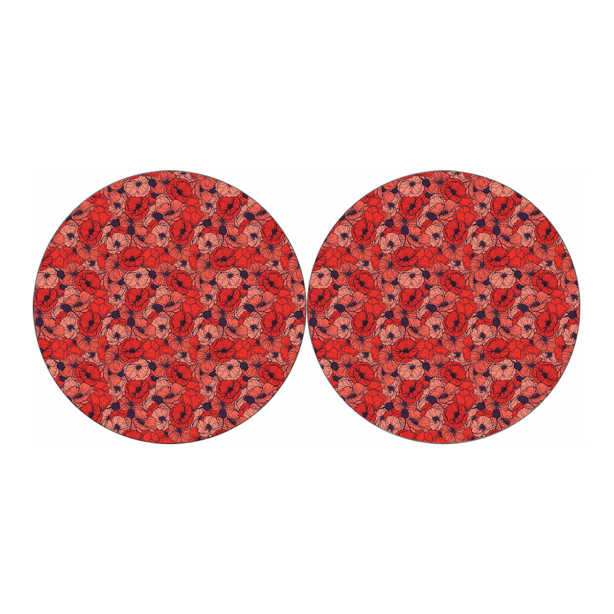 Armistice Day Poppy Pattern Print Car Coasters