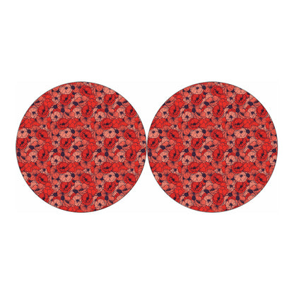 Armistice Day Poppy Pattern Print Car Coasters