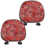 Armistice Day Poppy Pattern Print Car Headrest Covers
