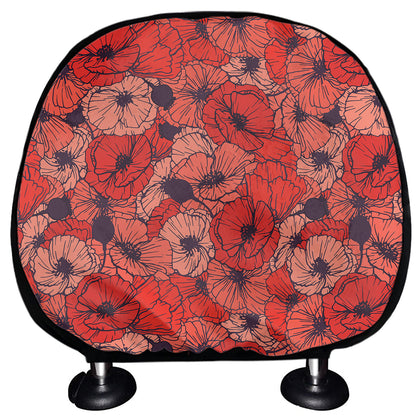 Armistice Day Poppy Pattern Print Car Headrest Covers