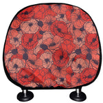 Armistice Day Poppy Pattern Print Car Headrest Covers