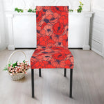 Armistice Day Poppy Pattern Print Dining Chair Slipcover