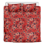 Armistice Day Poppy Pattern Print Duvet Cover Bedding Set