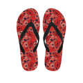 Armistice Day Poppy Pattern Print Flip Flops