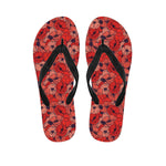 Armistice Day Poppy Pattern Print Flip Flops