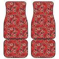 Armistice Day Poppy Pattern Print Front and Back Car Floor Mats