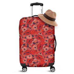 Armistice Day Poppy Pattern Print Luggage Cover