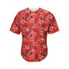 Armistice Day Poppy Pattern Print Men's Baseball Jersey