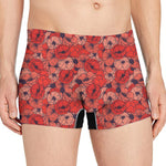 Armistice Day Poppy Pattern Print Men's Boxer Briefs