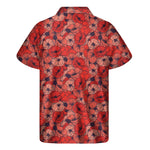 Armistice Day Poppy Pattern Print Men's Short Sleeve Shirt