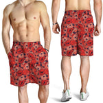 Armistice Day Poppy Pattern Print Men's Shorts