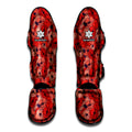 Armistice Day Poppy Pattern Print Muay Thai Shin Guards