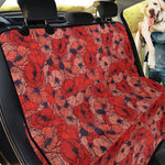 Armistice Day Poppy Pattern Print Pet Car Back Seat Cover