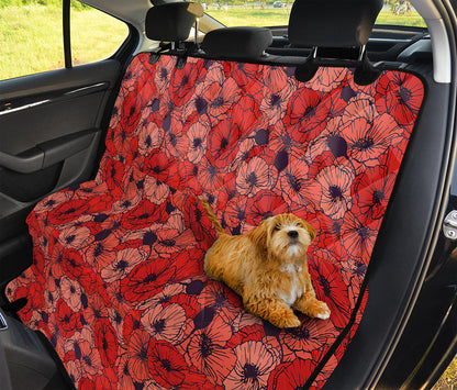 Armistice Day Poppy Pattern Print Pet Car Back Seat Cover