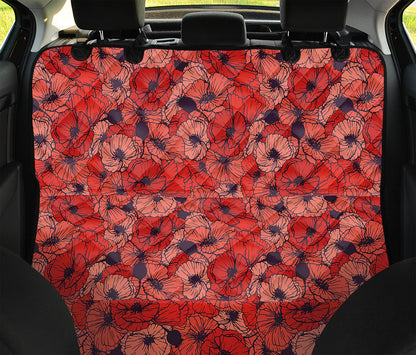 Armistice Day Poppy Pattern Print Pet Car Back Seat Cover