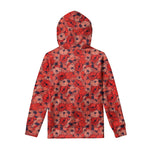 Armistice Day Poppy Pattern Print Pullover Hoodie