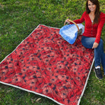 Armistice Day Poppy Pattern Print Quilt